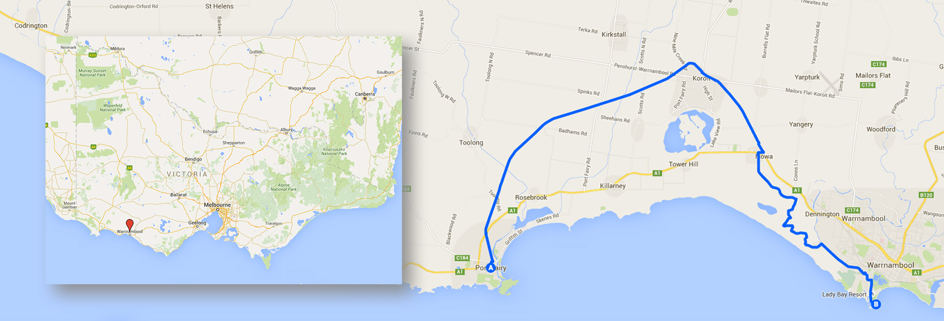 Port Fairy Rail Trial Map